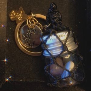“Soothe Anxiety” 🕊Lucky Crystal Jar Key Chain✨Blessed Beadings. Magic “to-go”✨